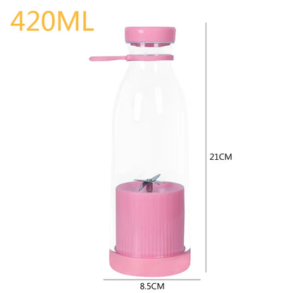 380Ml/420Ml Portable Juicer Cup Juicer USB Electric Fruit Juice Cup Automatic Mini Fruit Juicer Smoothie Blender with 6 Blades